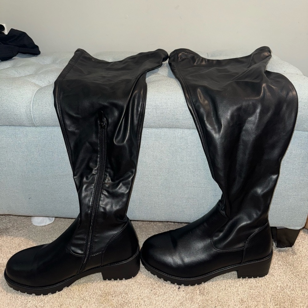 torrid Black Over-the-Knee Lug Sole Boots